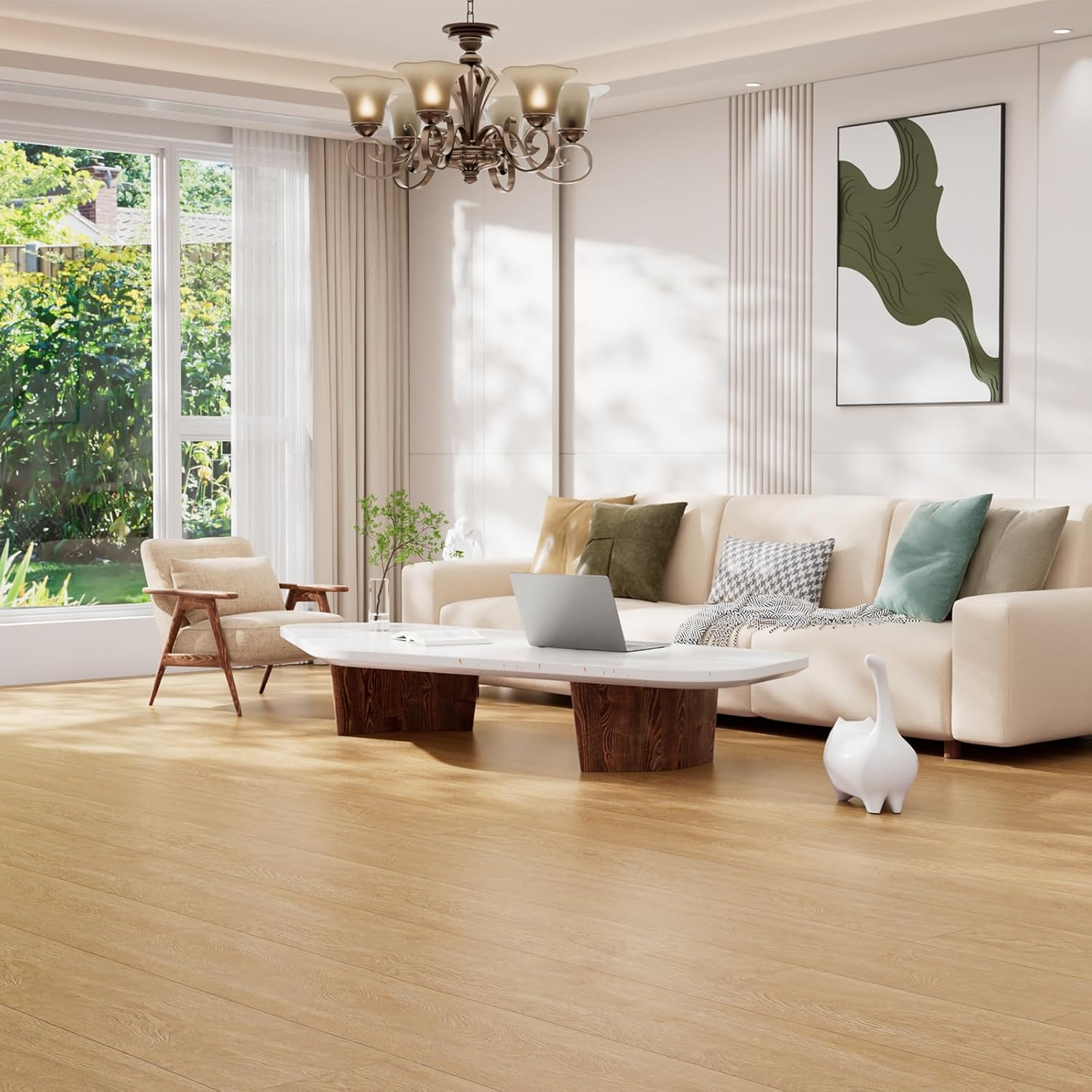 Peel and Stick Floor Tiles Vinyl Flooring Roll 23"x 393"/64 Sq.Ft Linoleum Laminate Floor Tile Peel and Stick Self Adhesive Waterproof Yellow Wood Plank Sheet Flooring Sticker for Home Room