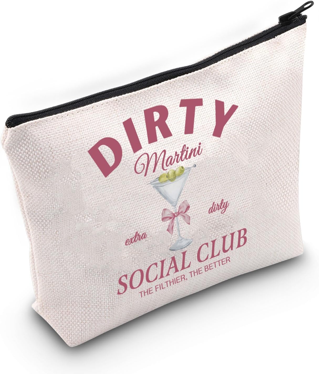 TSOTMOMartini Gift Dirty Martini Gift Dirty Martini Social Club Makeup Bag For Martini Lovers Girls Night Out Gift (DIRTY martini)
