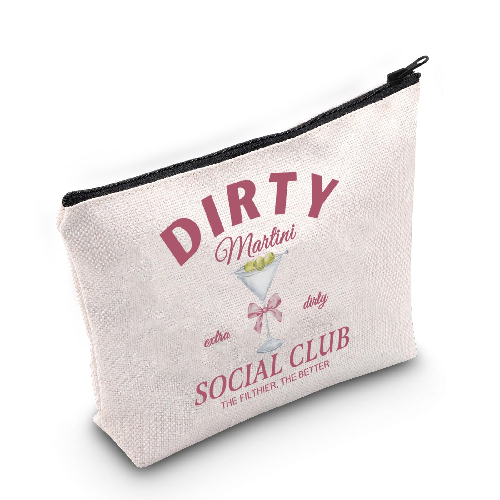 TSOTMOMartini Gift Dirty Martini Gift Dirty Martini Social Club Makeup Bag For Martini Lovers Girls Night Out Gift (DIRTY martini)