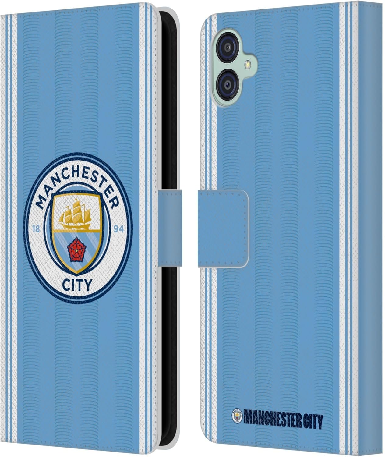 Head Case Designs Officially Licensed Manchester City Man City FC Home 2023/24 Badge Kit Leather Wallet Case Compatible with Samsung Galaxy M04 5G / A04e