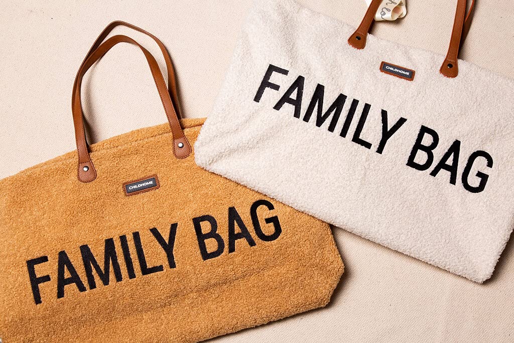 Childhome Family Bag Sac à Langer Voyage Grande Contenance Teddy Ecru
