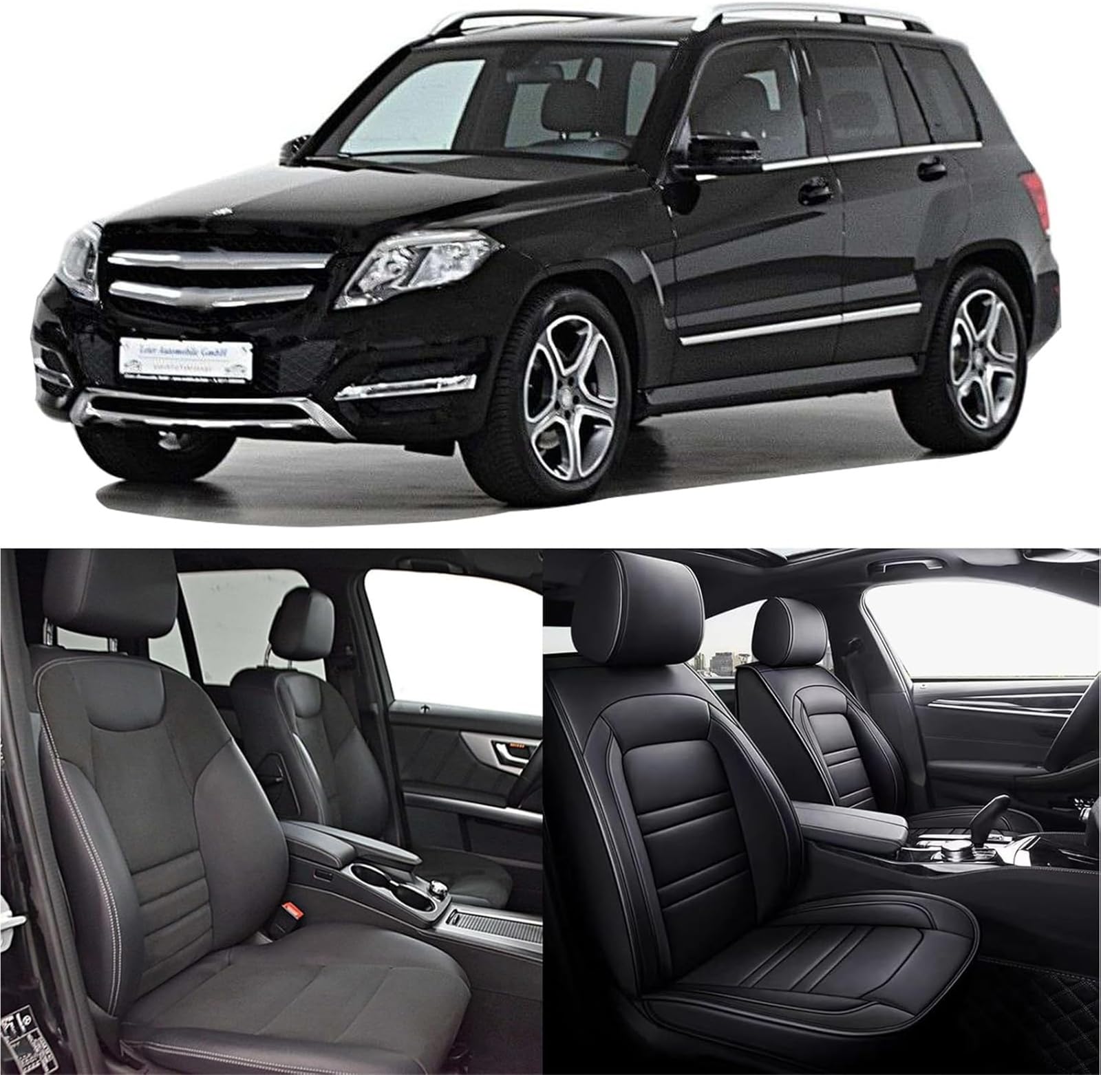 Housse Siege Voiture pour Dacia Duster 2018-2026, Coussin en Cuir De Première Imperméable Et Résistant À l'usure, Housses Siege Avant Auto Protection(Black Coffee)