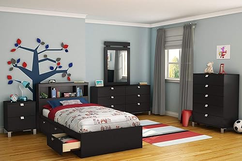 Miniatura 5 de South Shore Cama individual negro puro