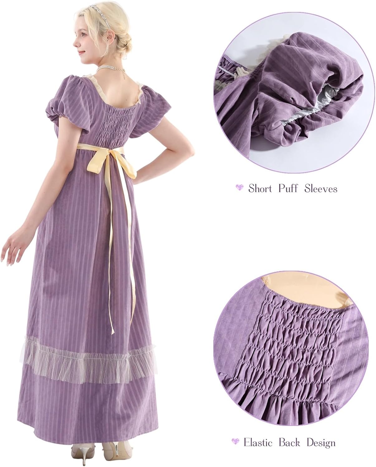 NSPSTT Purple Regency Dresses for Women Ball Gown Dress Renaissance Victorian Costume - Image 3