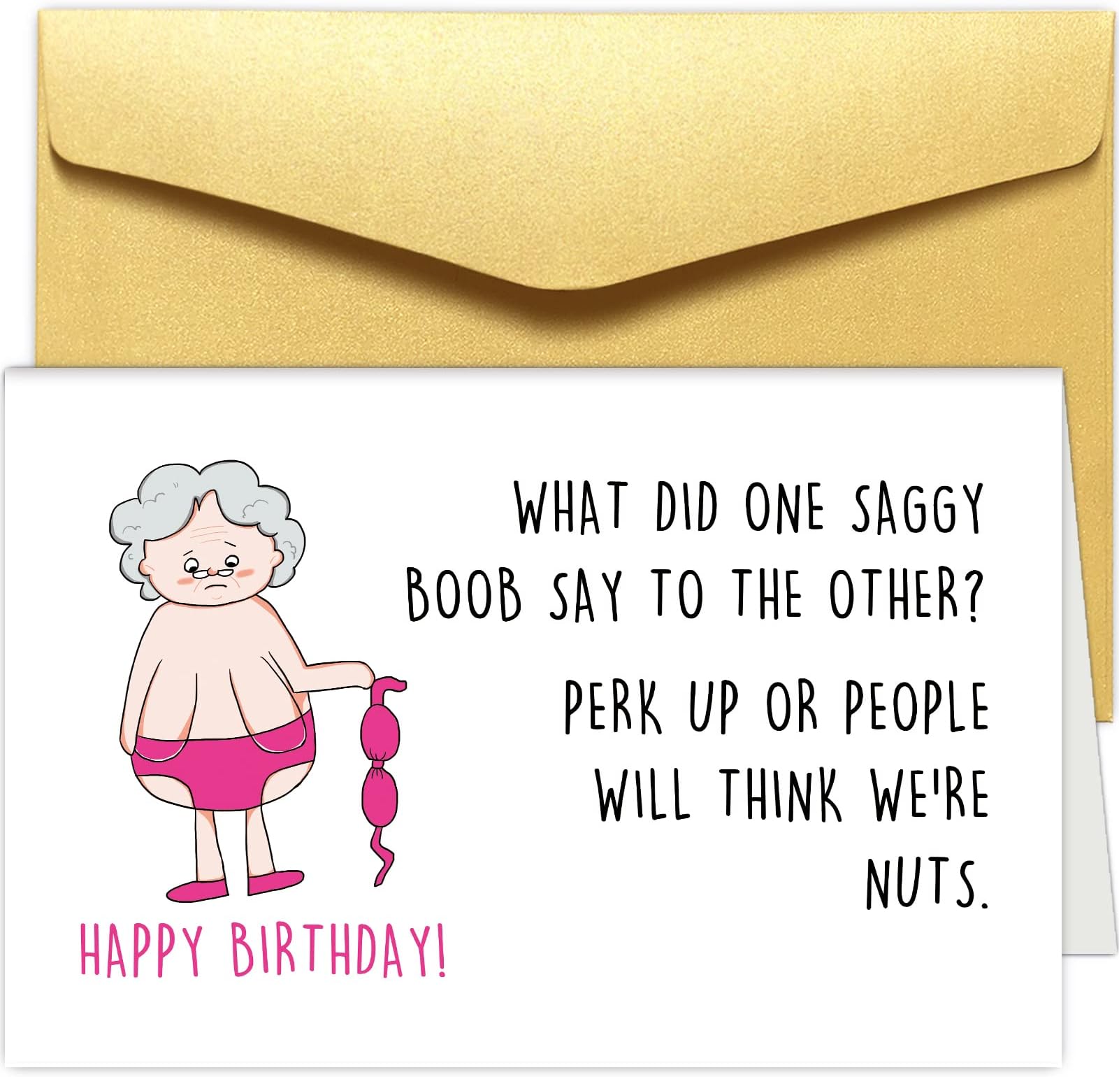 Chenive Hilarious Birthday Card for Her, Rude Birthday Card for Women, Happy 50th 60th 70th Birthday Card for Female Friend
