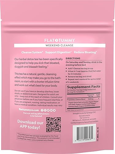 Miniatura 2 de Flat Tummy Té de limpieza de fin de semana, programa de 30 días, limpieza de colon totalmente natural con raíz de sena y diente de león, proporciona