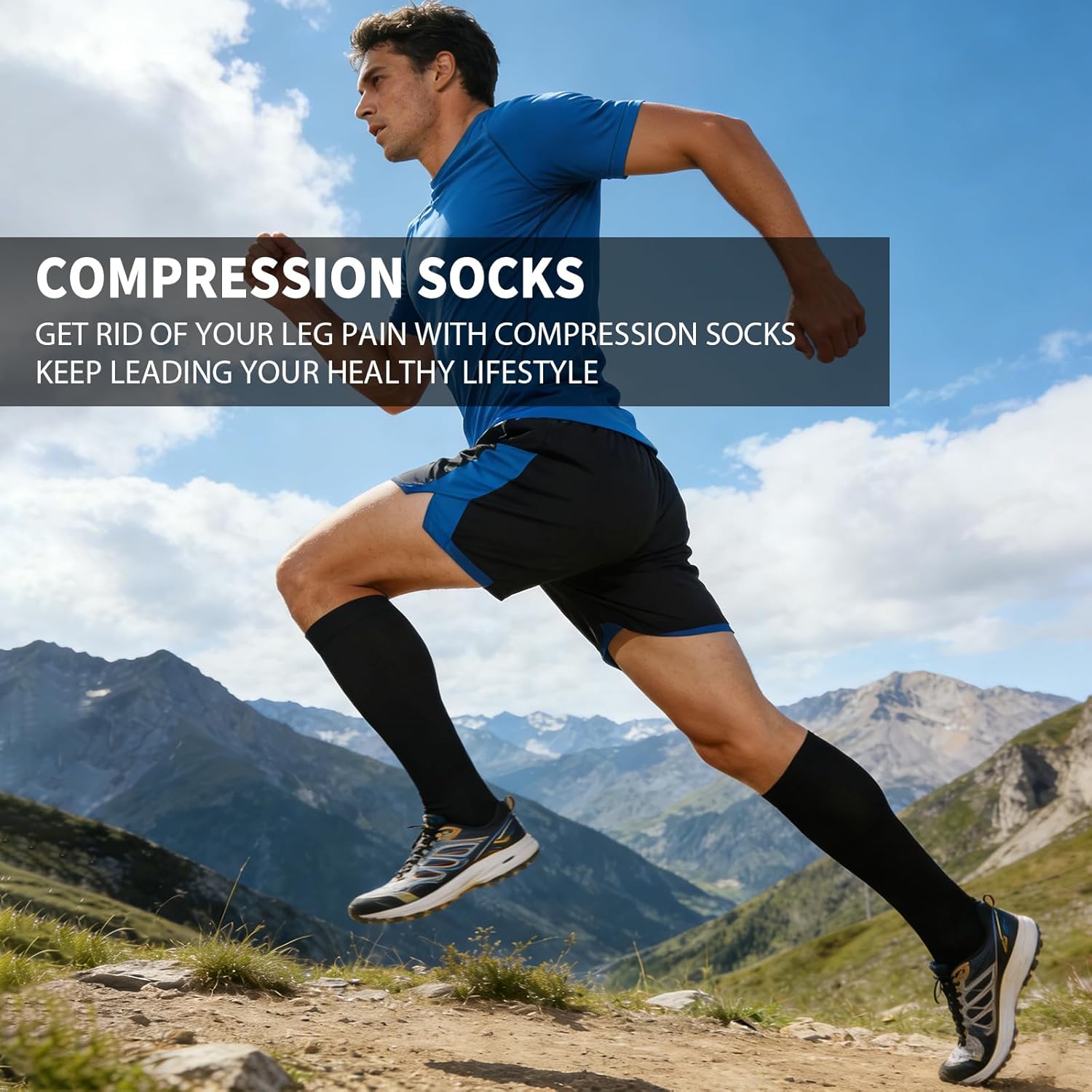 Sooverki Copper Compression Socks for Men & Women 8 Pack 15-20mmHg - Knee High Stockings Best Support for Running Athletic - Image 6