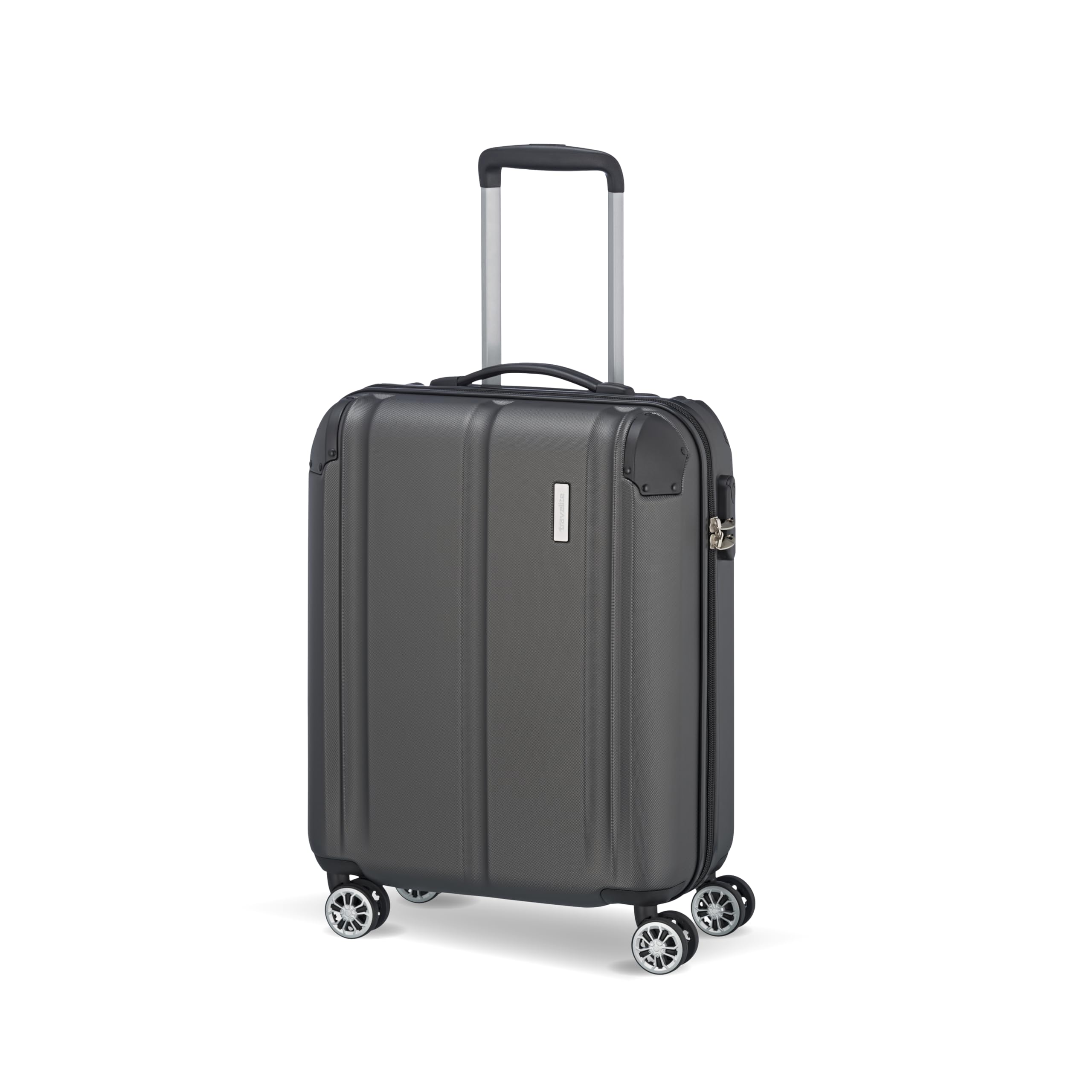 Travelite Handgepäck Trolley klein, City, 55x40x20 cm, 2,7 kg, Kratzfeste Hartschale, mit 4 Doppelrollen – Koffer passend für Lufthansa, Swiss, Austrian, KLM, Condor, Eurowings
