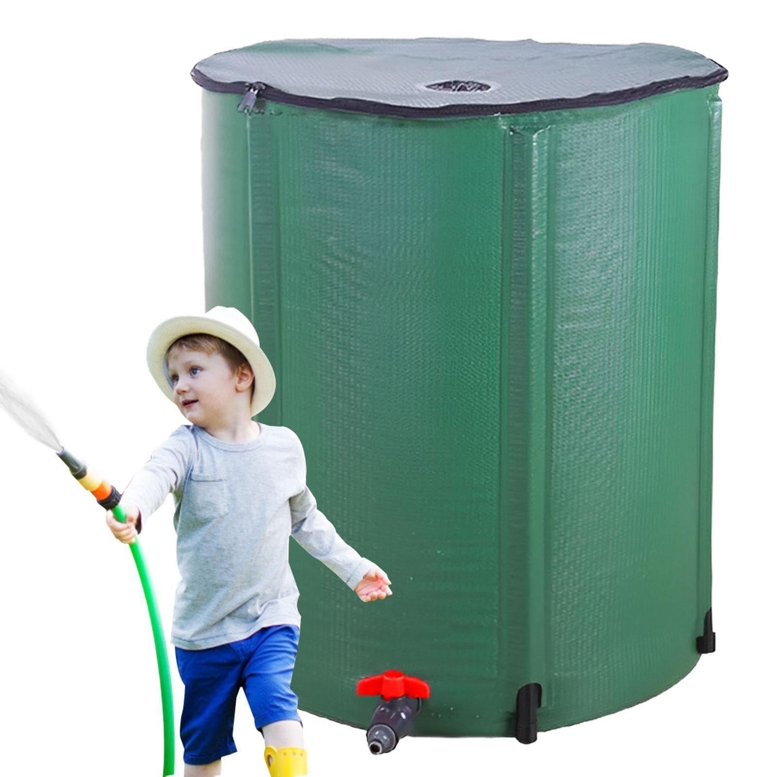 Colector de agua de barril de lluvia, contenedor de almacenamiento de agua con kit de desbordamiento de espiga de filtro, colector de agua de lluvia, colector de agua de lluvia, barril de lluvia | con kit de desbordamiento de espiga de filtro, colector de