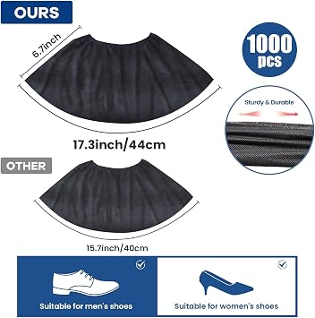 1000 Pack Disposable Shoe Covers, X-Large Non Slip Shoe Booties for Indoors, Non-Woven Boot Covers for Home Guests, Cleaning Crews, Contractors, Real Estate, Open House Floor Protection(500 Pairs)