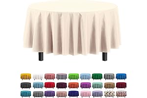 Premium Plastic Ivory Tablecloth Pack Of 12