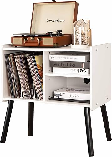 Soporte para tocadiscos, mesa de tocadiscos de mediados de siglo con almacenamiento para hasta 150 álbumes, gabinete de discos de vinilo con disponible en Yaxa Costa Rica