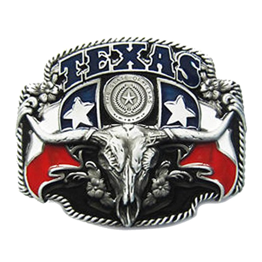 LKMY 3D Bull OX Head Belt Buckle, Fashion Men Western Vintage Engraved Gold Horn Bull Head Rodeo Cowboy Belt Buckle (Bull B)