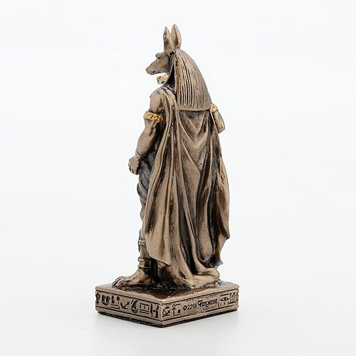 Miniatura 5 de Veronese Design Figura de resina egipcia de Anubis de 3 38 pulgadas pintada a mano con acabado de bronce