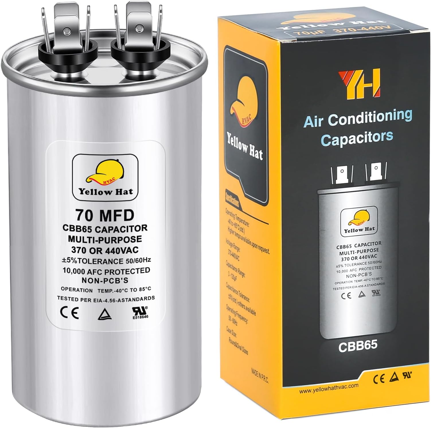 70 uF 70 MFD ±5% 370V/440V CBB65 Run Round Capacitor for AC