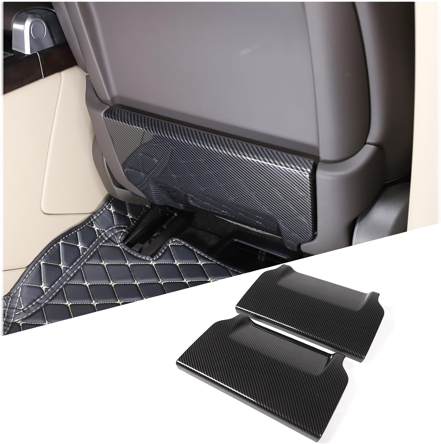 HAPPYHORSE Car seat Kick Protective Cover Trim Compatible with Land Rover Range Rover Sport 2018-2024 Car seat Back Panel Kick Cover Protects Interior Decoration (Carbon Fiber Grain)
