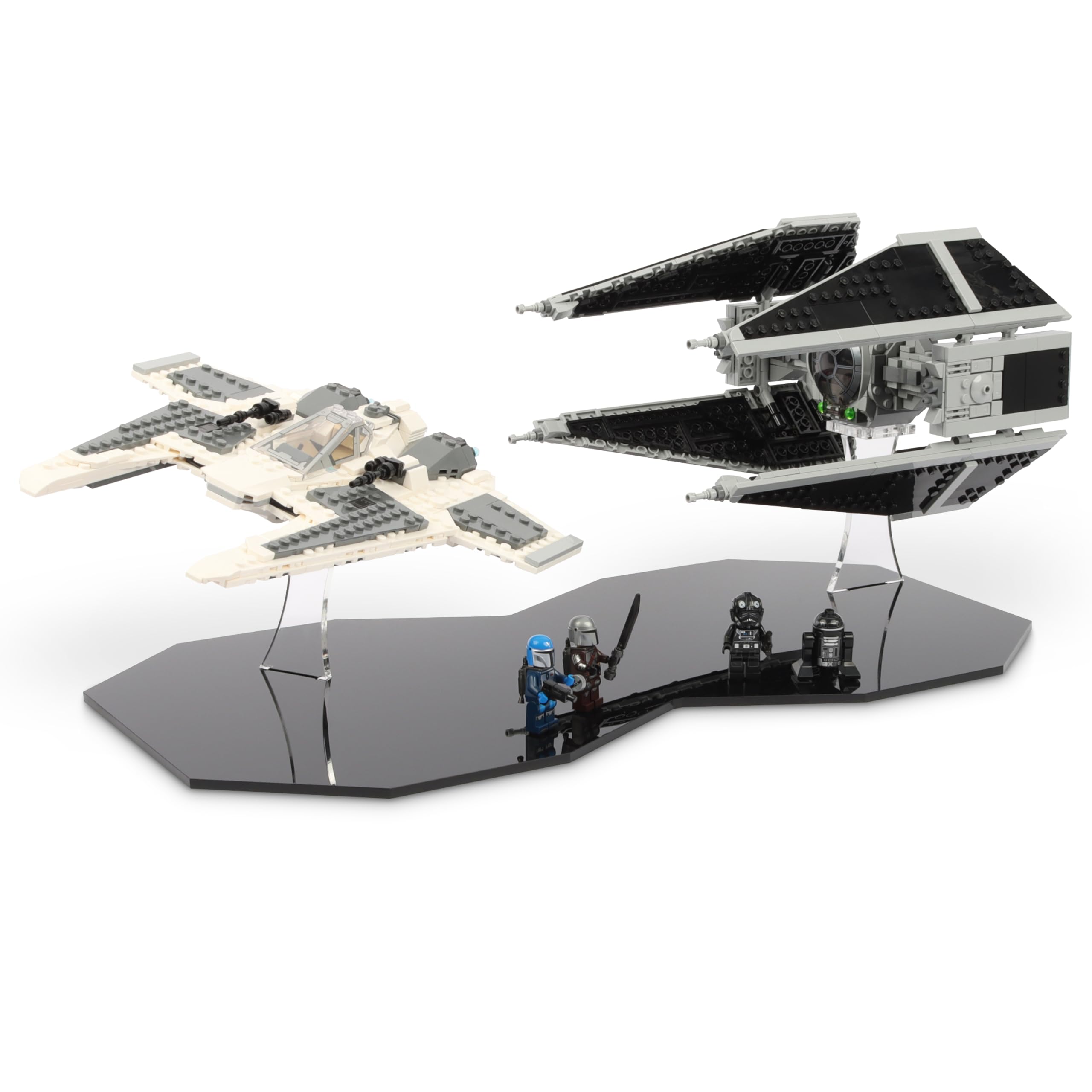 Display Stand for Lego 75348 Mandalorian Fang Fighter vs. TIE Interceptor