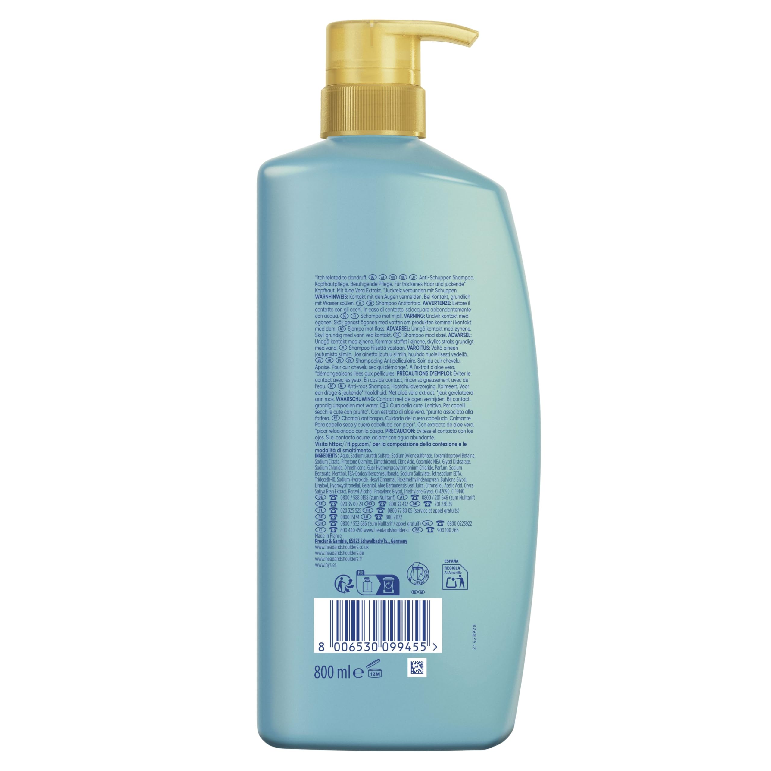 H&S DermaXPro Soothing Shampoo 800ml with Aloe Vera Extract and Ceramide Complex Relieves Dry and Itchy Scalp Helps Strengthen Skin Barrier - 2