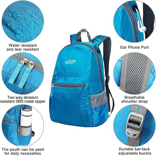 Miniatura 4 de G4Free Ultra Ligero plegable Mochila Senderismo bolsa de diario, práctico plegable camping al aire libre mochila
