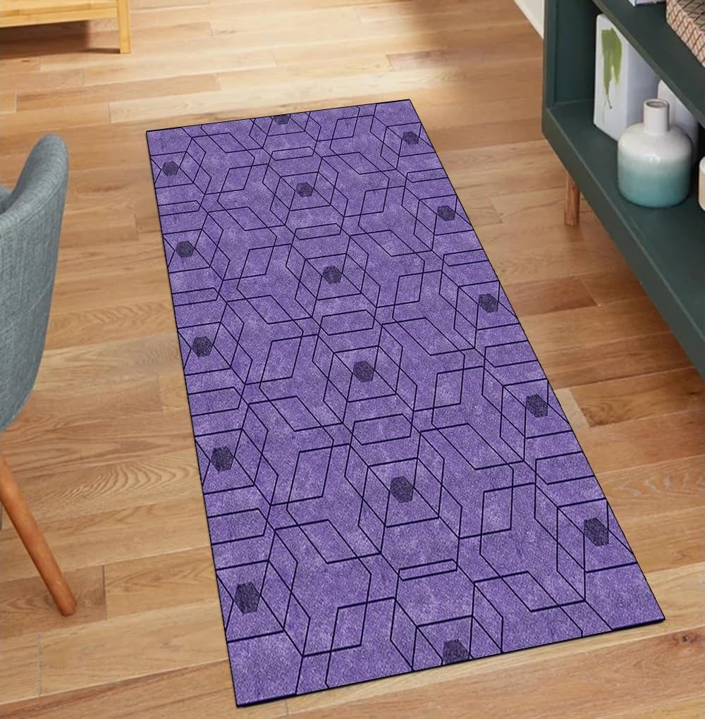 Alfombra de pasillo antideslizante larga geométrica lavable por metros