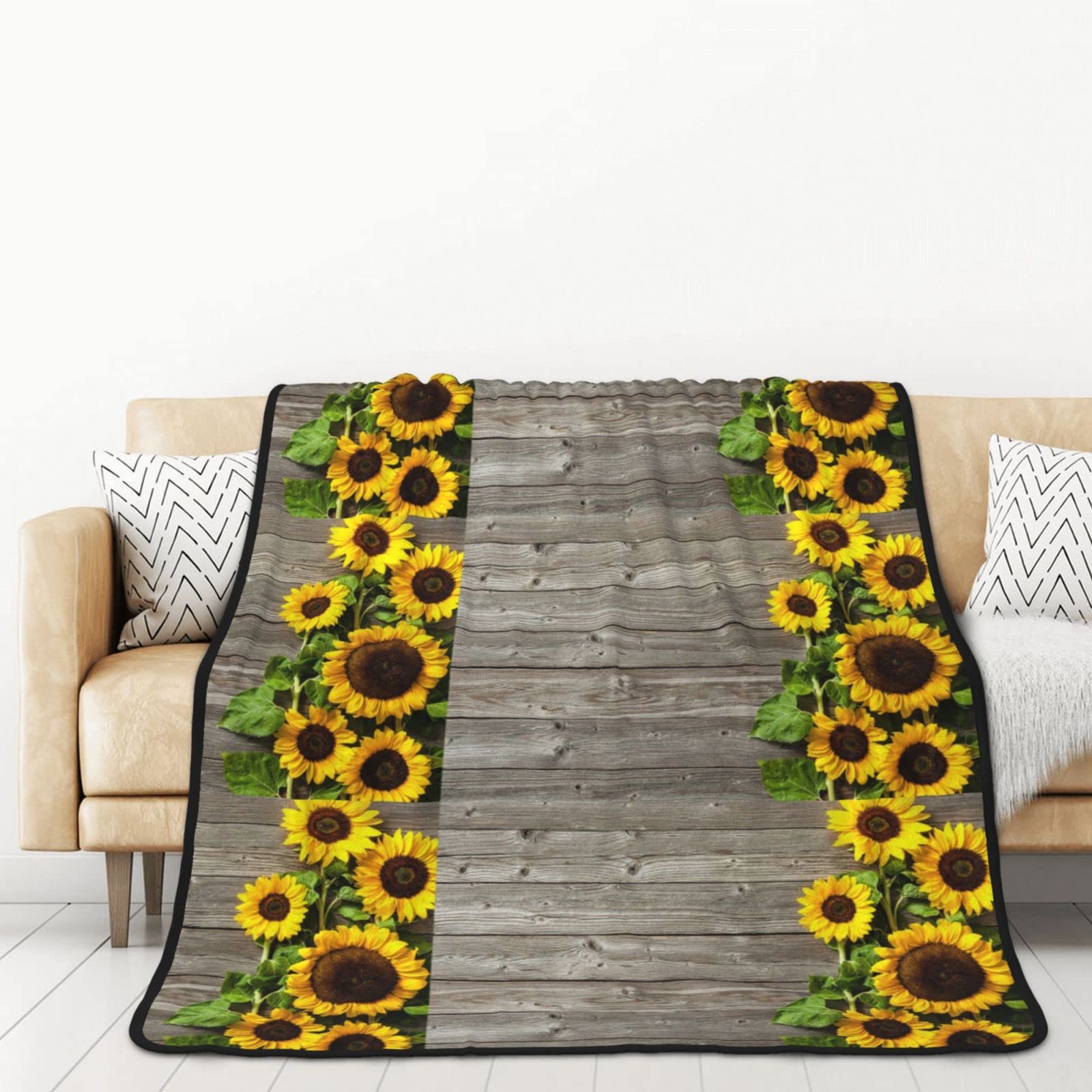 Couverture tournesol flanelle polaire douce plaid lit 152x203 cm