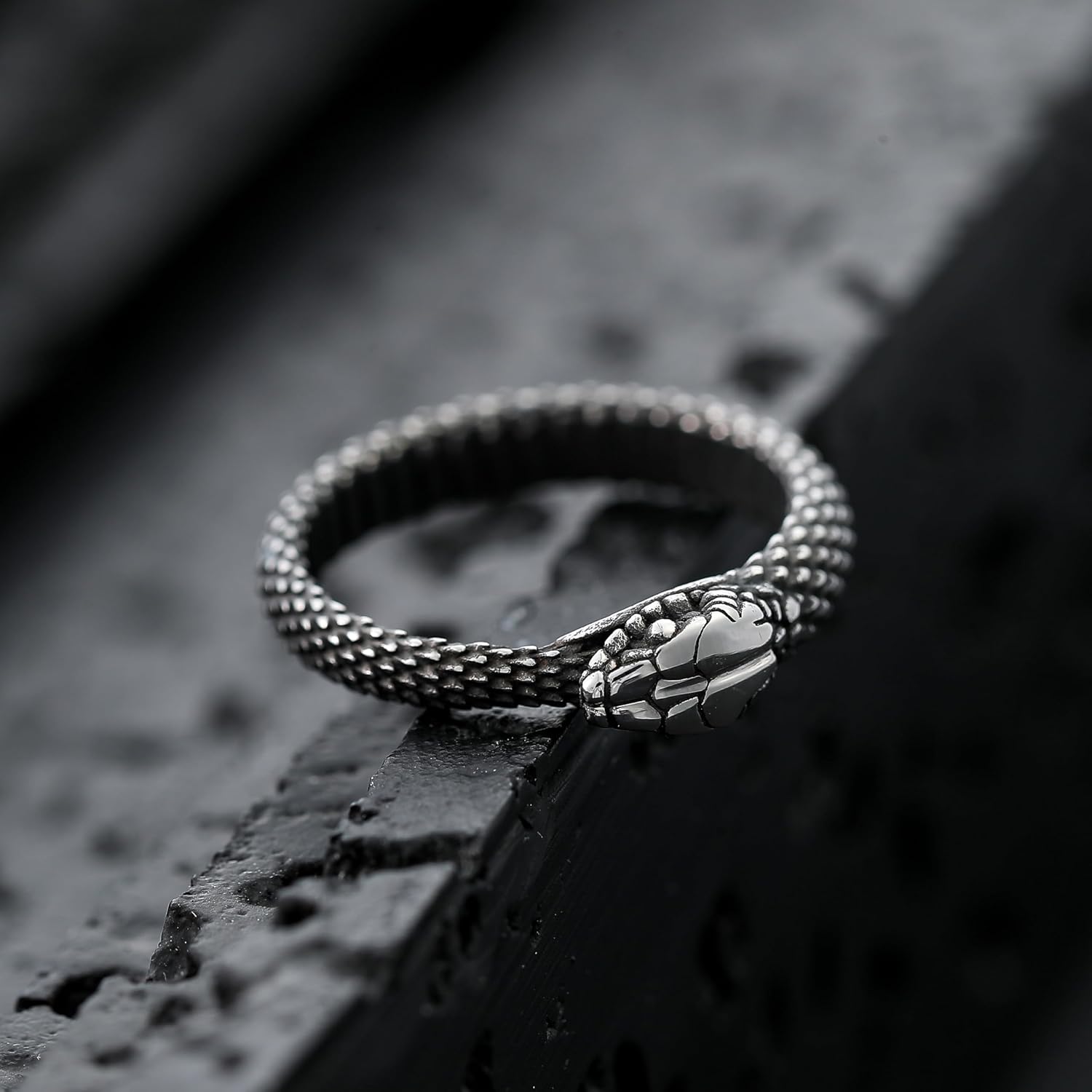 Sinoyp Snake Ring 316L Stainless Steel Pinky Ring - Pink, Modern, Cocktail Party - Image 4