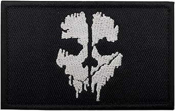 1PC Call of Duty Ghost Skull Embroidered Patches Military Tactical Morale Hook and Loop Fastener Backing Badges Emblem Appliques