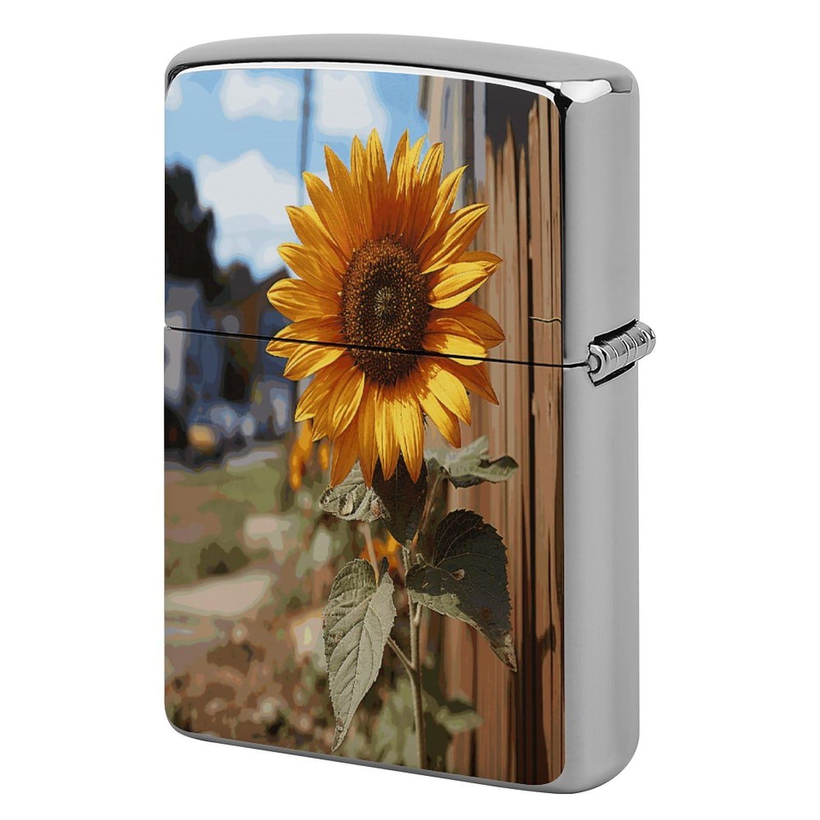 Fodpand Style Farm Sunflower Metal Lighter Case Cover Lighter Sleeve
