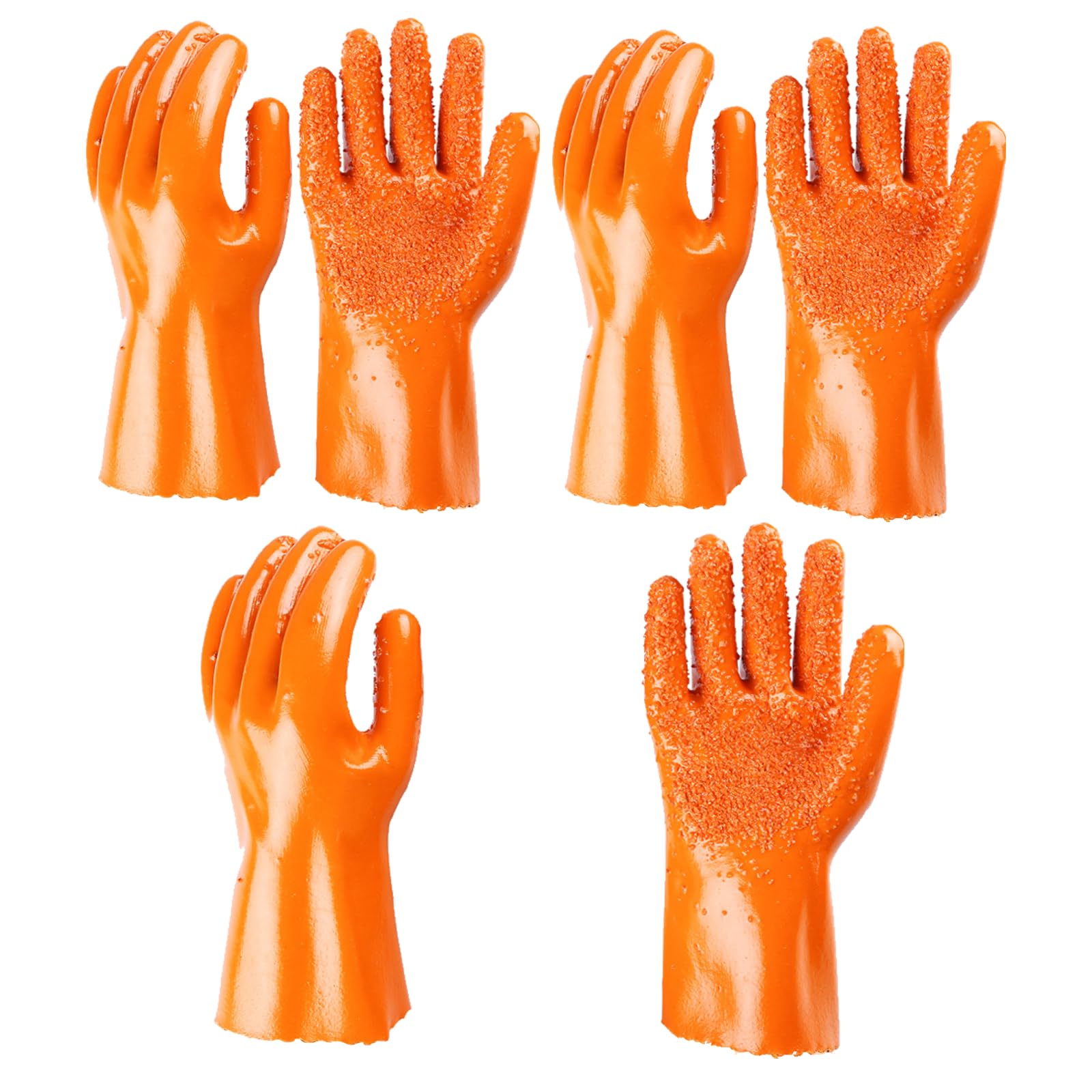 3 pares de guantes de alcantarillado resistentes | Guantes de trabajo resistentes a la abrasión con revestimiento de PVC para limpieza de drenaje y fontanería, resistentes al aceite y a