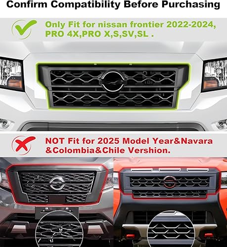 Miniatura 3 de Luces de parrilla para Nissan Frontier 2022-2024 Parachoques delantero Marcador de Parachoques Delanteros Lámparas de cabeza de acento DRL PRO 4X X