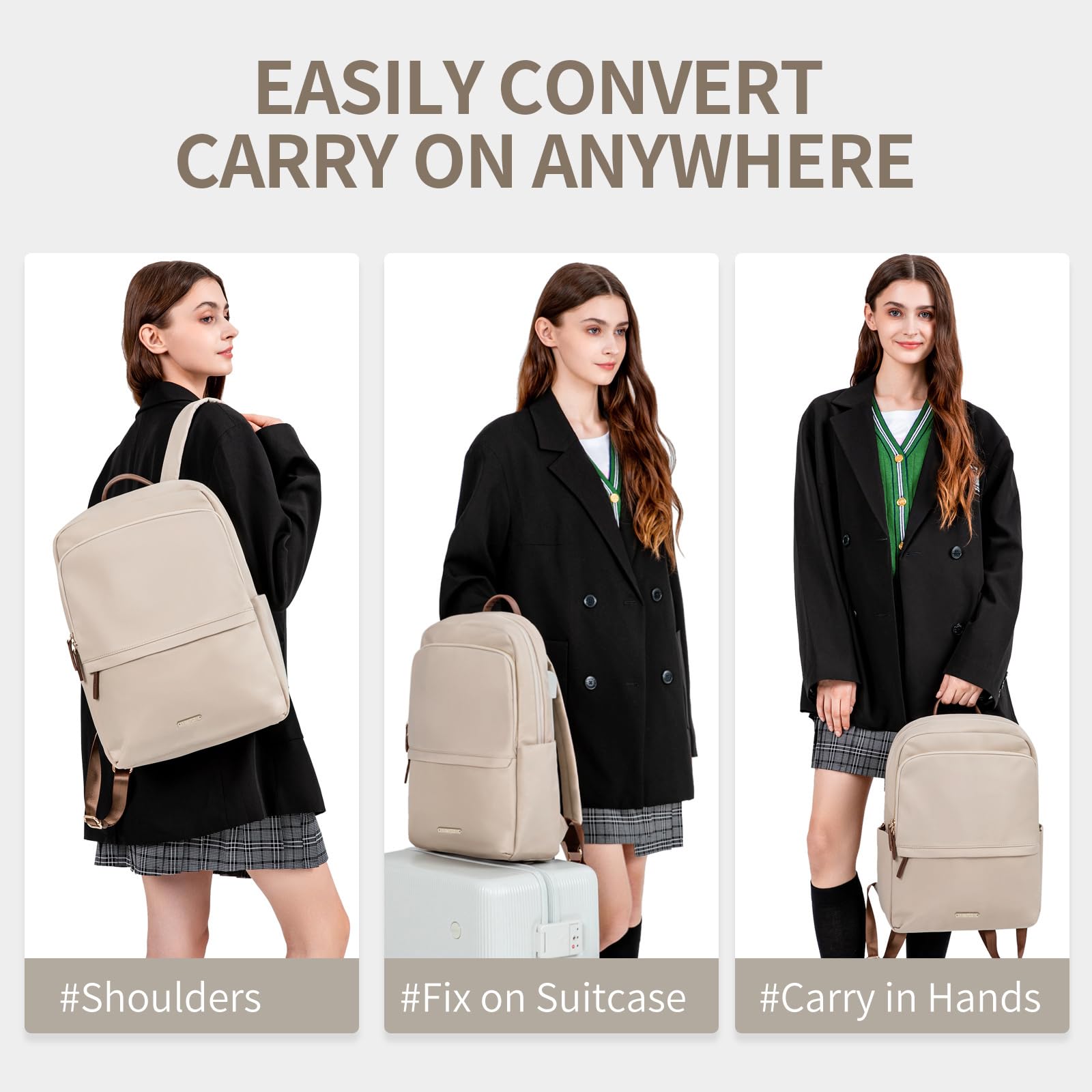GOLF SUPAGS Sac à Dos pour Ordinateur Portable pour Femmes Sac D'ordinateur Mince Travail Voyage Collège Loisirs Sac à Dos pour Ordinateur Portable Sac à Main
