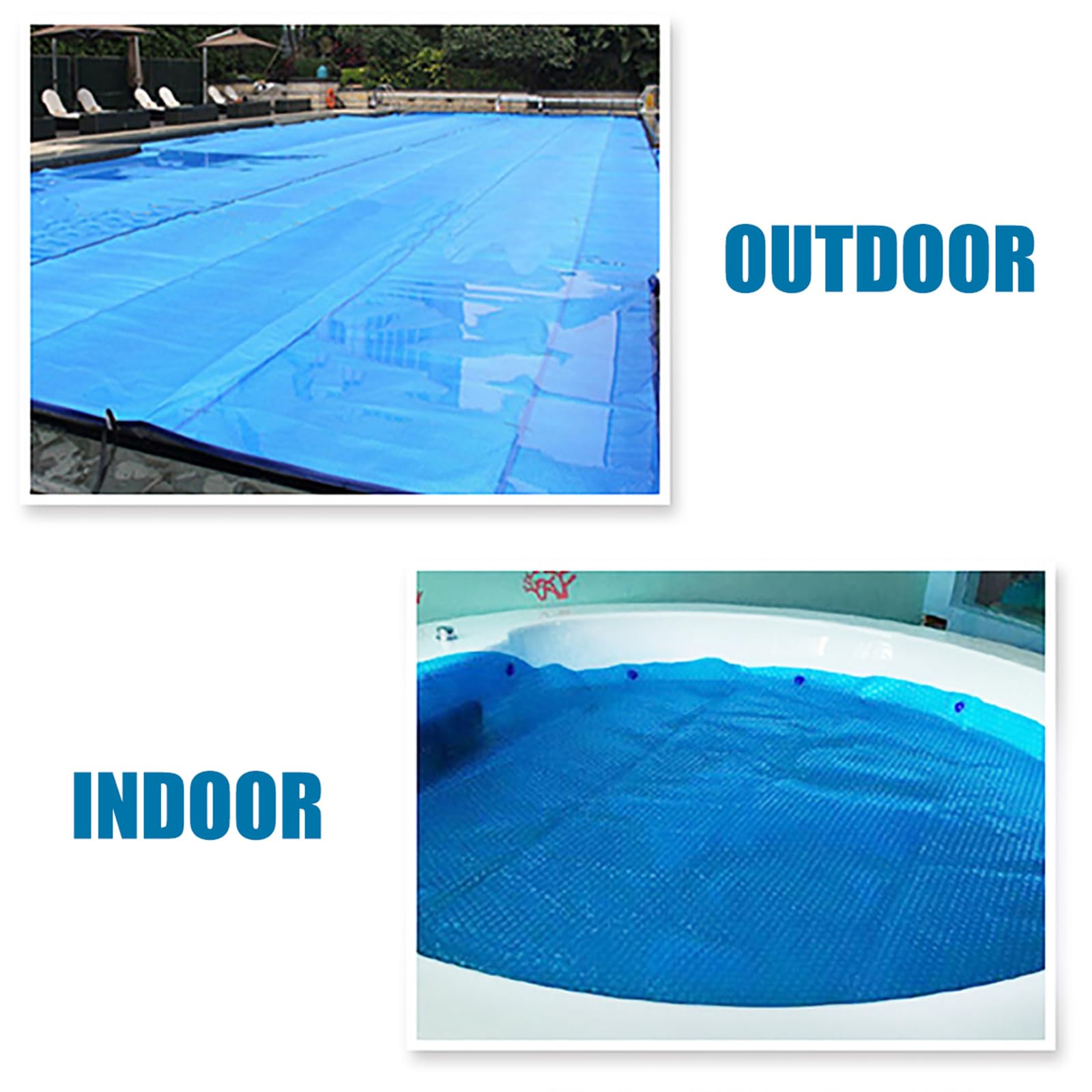 Couverture solaire thermique pour piscine - Très résistante - 2,1 x 2,1 m - Couverture flottante - Couverture de spa découpable - Bleu