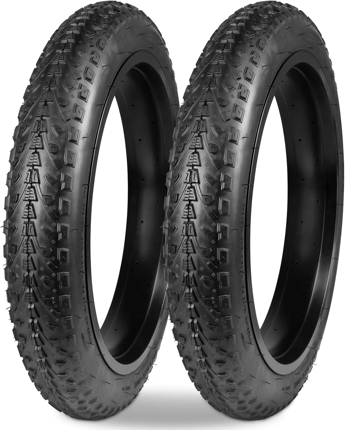 E Bike Tire Fat Bike Tire 20"/26"x3" Electric Bicycle Tire for Mountain Snow and Beach Bike Black (2 Tires) 20"x3"