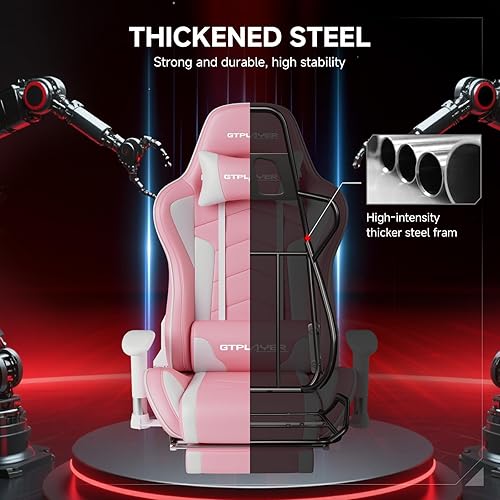 Miniatura 9 de GTPLAYER Silla para videojuegos, silla de jugador con Bluetooth y respaldo ajustable, sillas de computadora de altura ajustable con reposabrazos 3D,