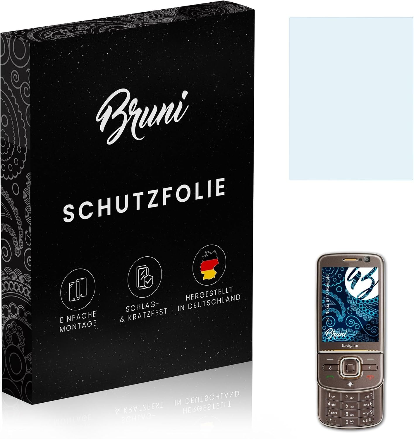 Bruni Screen Protector compatible with Nokia 6710 Navigator Protector Film, crystal clear Protective Film (2X)