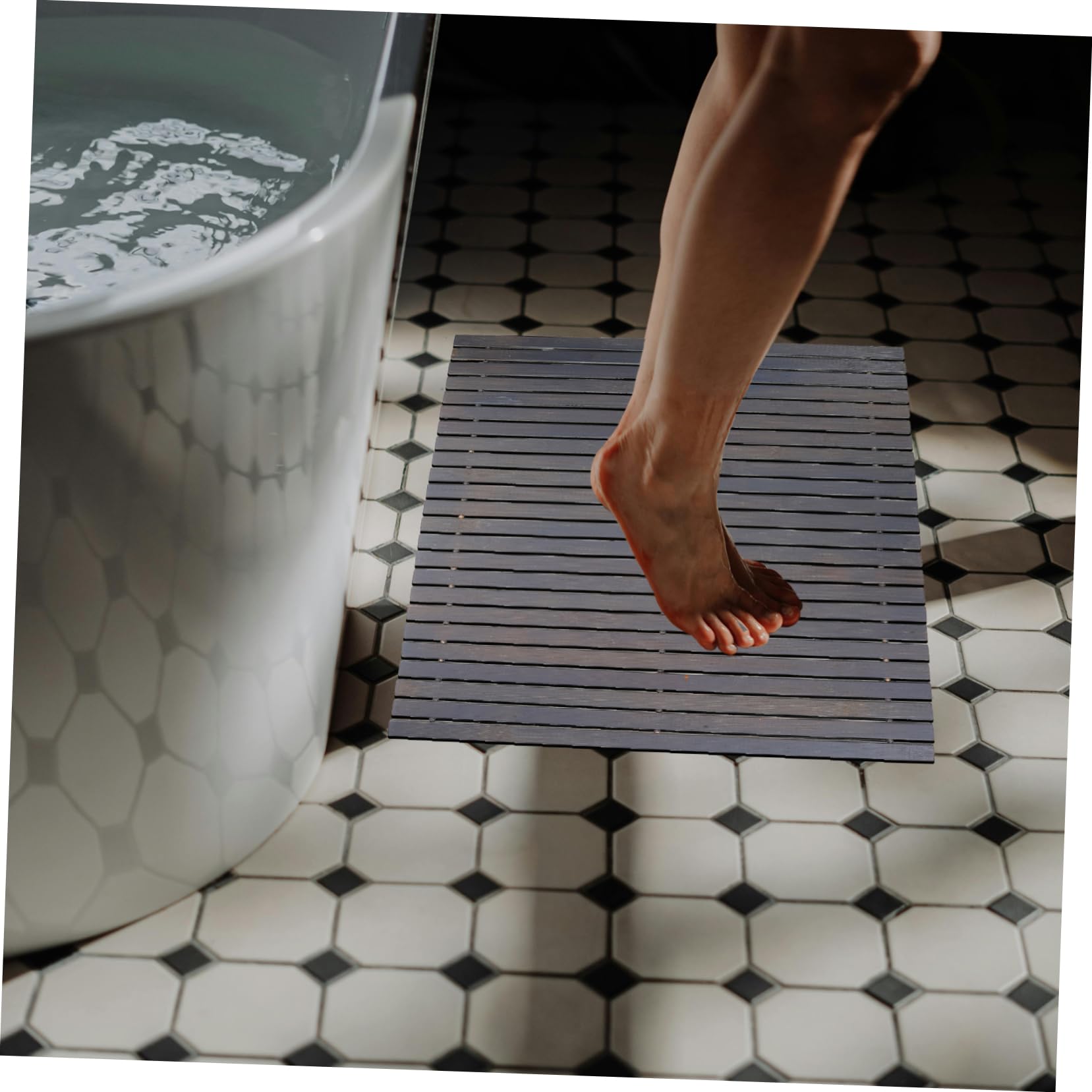 Cabilock Tapis de Bain en Bambou Antidérapant pour Salle de Bain Performance Antidérapante et Design Naturel et Toilette