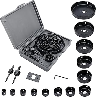 8MILELAKE 17PC Hole Steel Saw Kit Metal Circle Cutter Round Drill Bits Wood Alloy Downlights 19-127mm