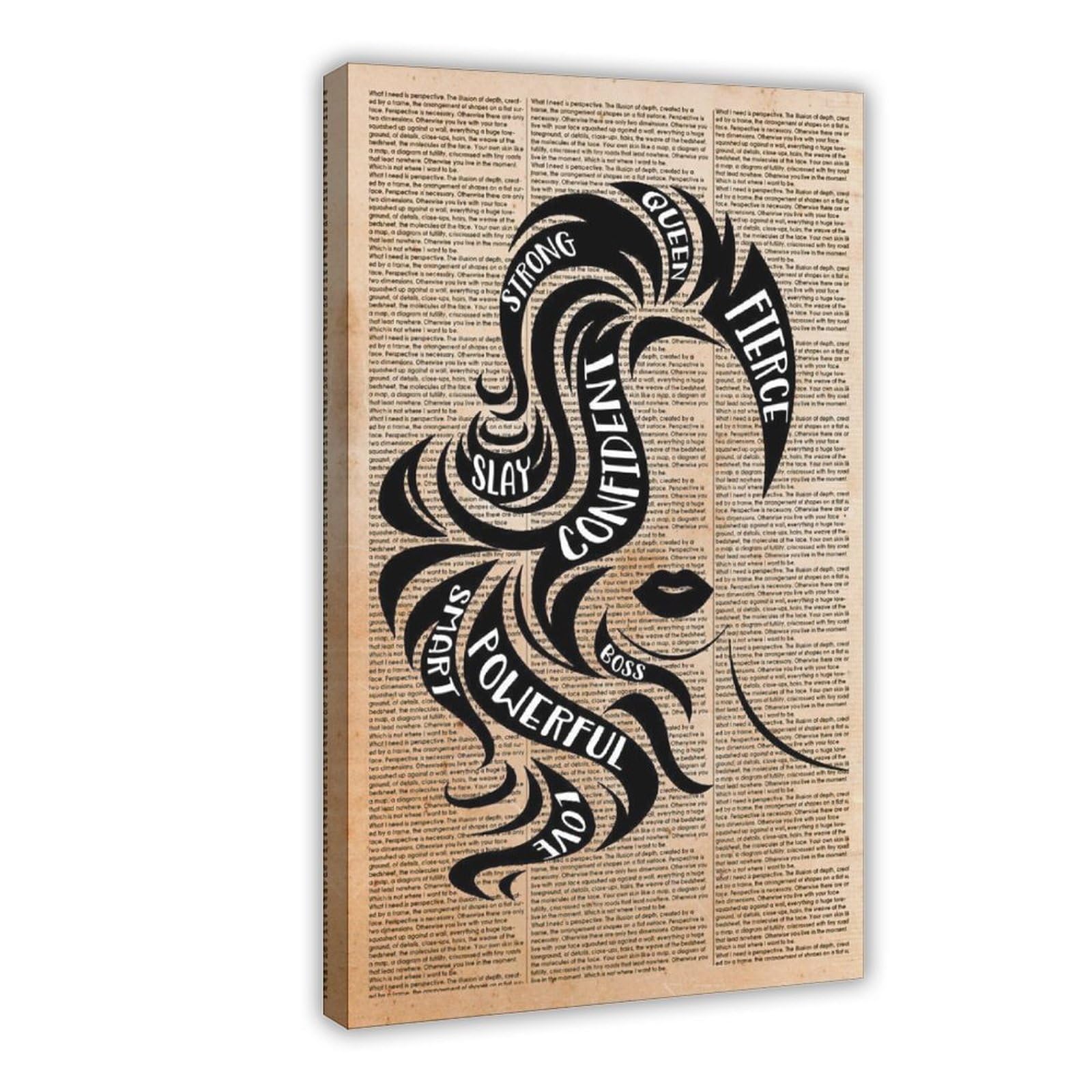 NEOHI Woman Fierce Queen Strong Confident Slay Canvas Art Wall Decor Posters Home Bar Restaurant Garage Cafe Logo Gift 12x18inch(30x45cm)