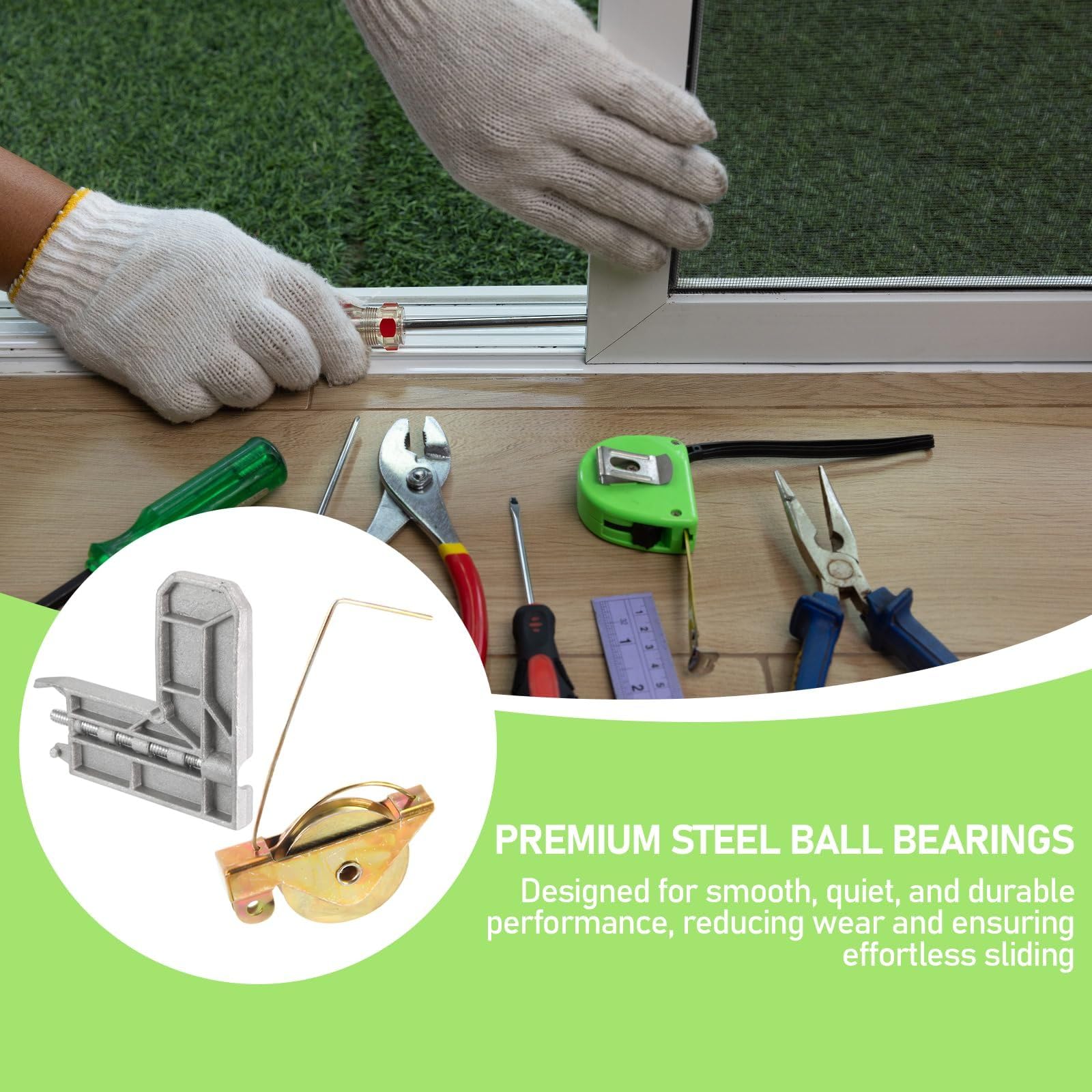 Sliding Screen Door Rollers 4 Sets 1-1/4" Steel Bearing Corner Insert — Amazon image 3