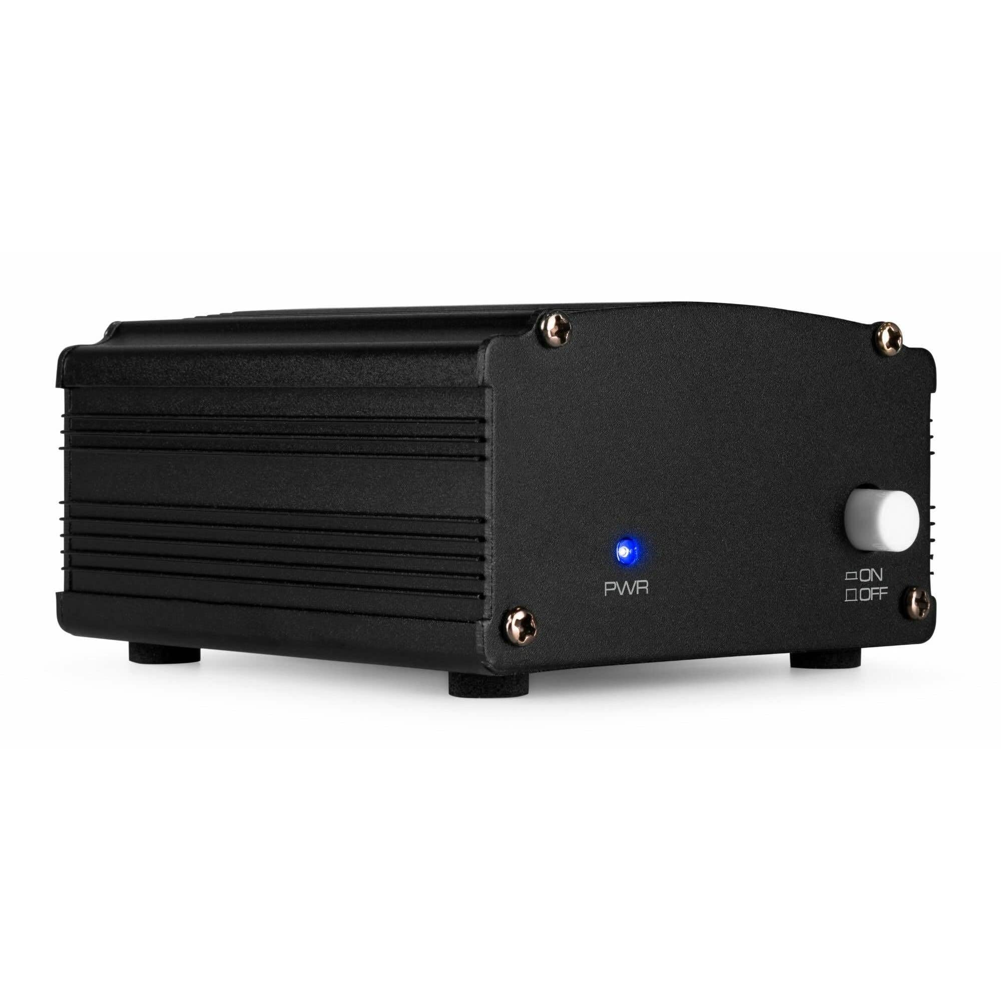 Vonyx VDX10 - Fuente de alimentación Phantom de 48 V para micrófono de Condensador, alimentación por USB-C, Entrada y Salida XLR balanceadas, compatibilidad Universal, Color Negro