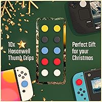 Vista 6 de Hosanwell Thumb Grip Set Joystick Caps Compatible with Steam DeckNintendo SwitchOLEDLite, RedBlueBlackWhiteYellow, 5 Pairs