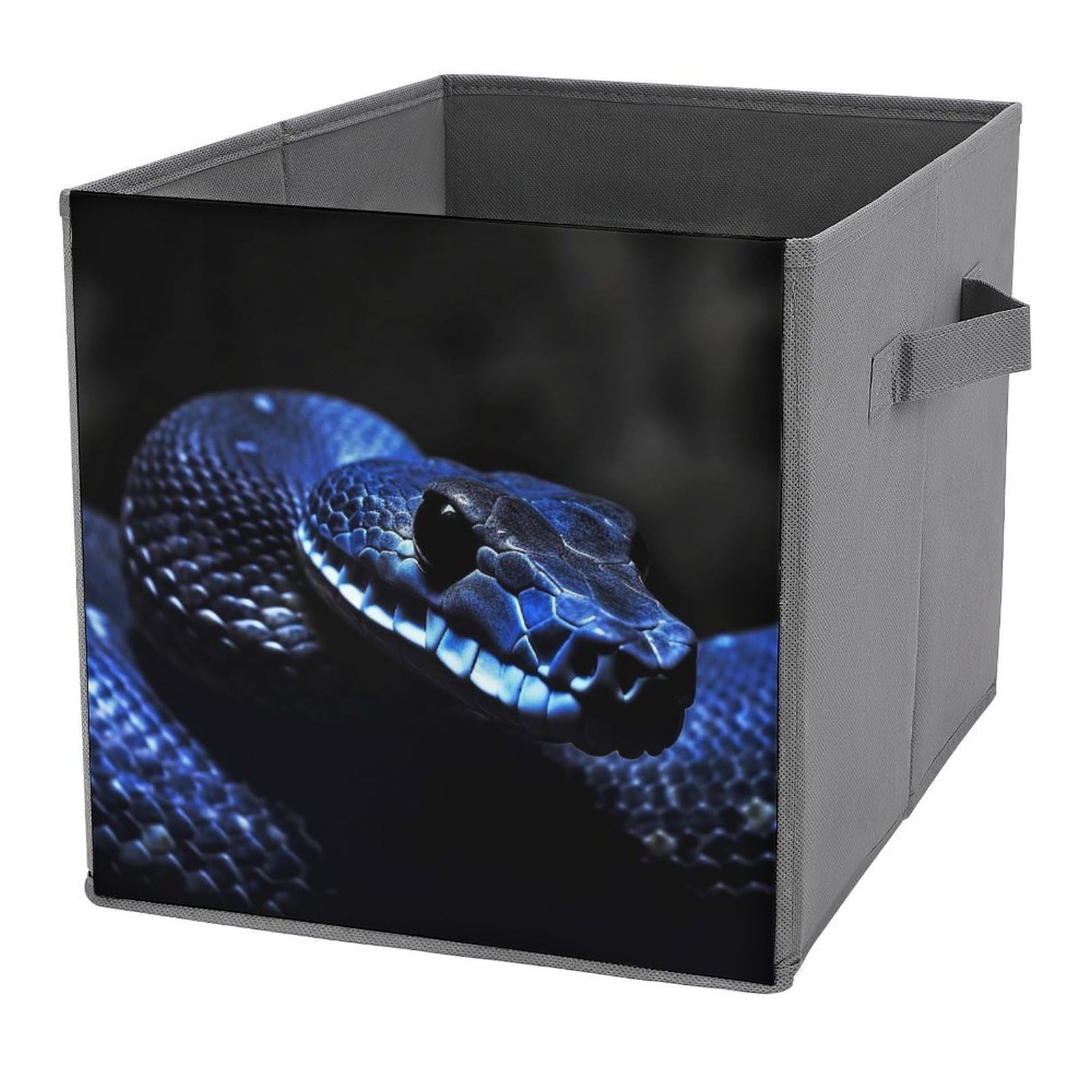 NONHAI Collapsible Storage Bins with Dual Handles Fabric Storage Basket Foldable Cubes Organizer Baskets Blue Snake Storage Boxes for Organizing Clothing Cube Storage Organizer Bins