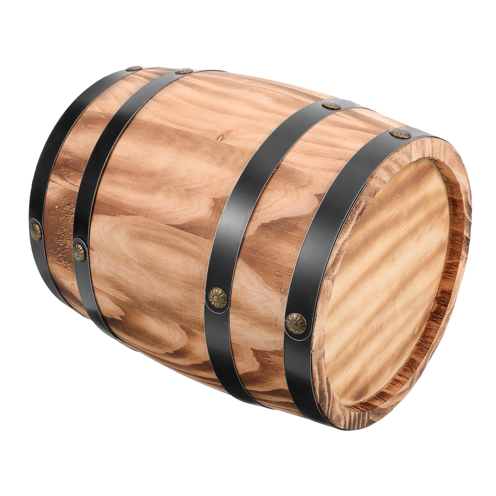 FUNOMOCYA Retro Wood Barrel Ornament Wine Barrel Artistic Craft Prop Home Hotel Decor