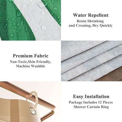 Miniatura 3 de ZYLLGLOW Cortina de ducha bohemia azul para baño, juego de cortina de ducha moderna de mediados de siglo, decoración de baño, accesorio de baño