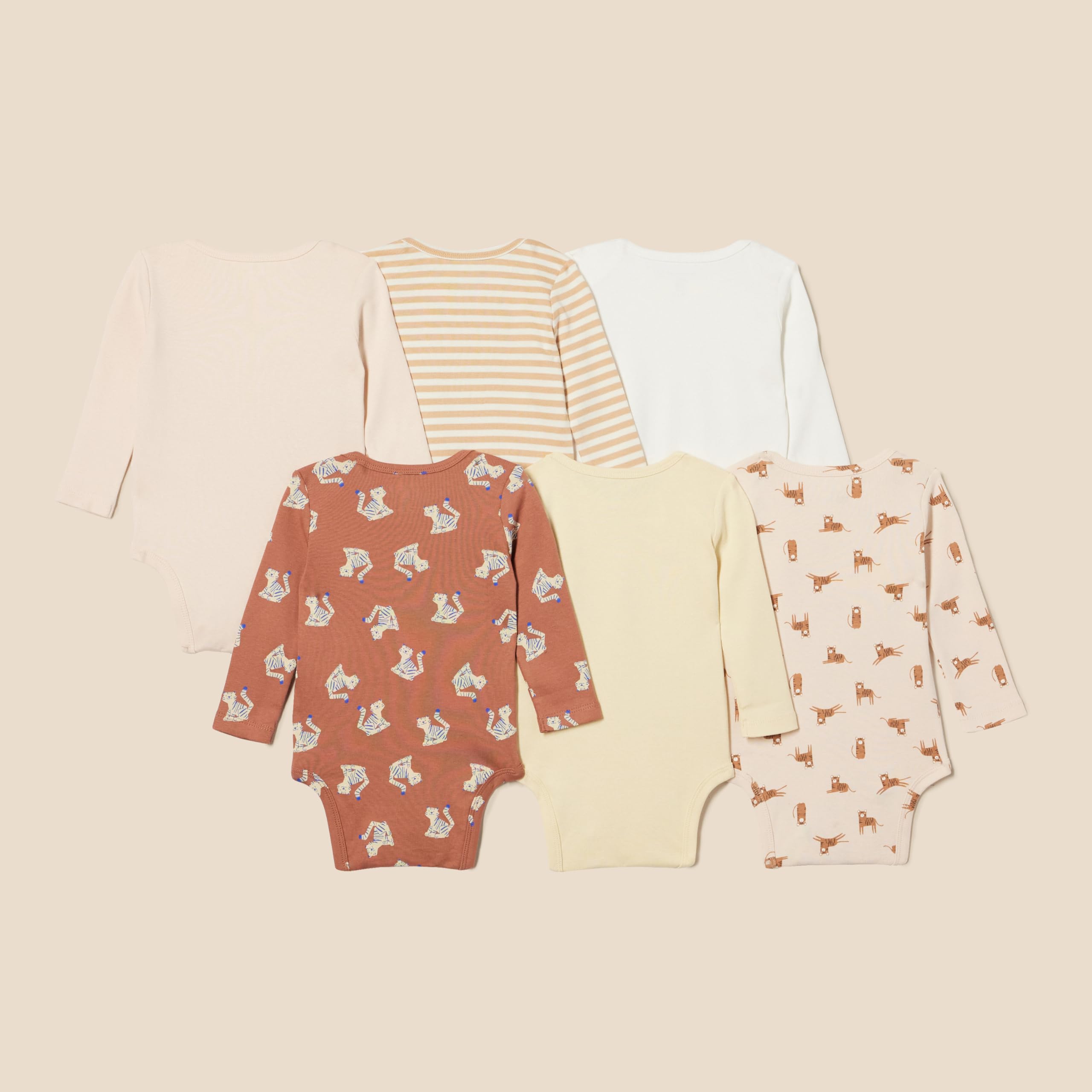 Amazon Essentials Body a Maniche Lunghe, Pacco da 6