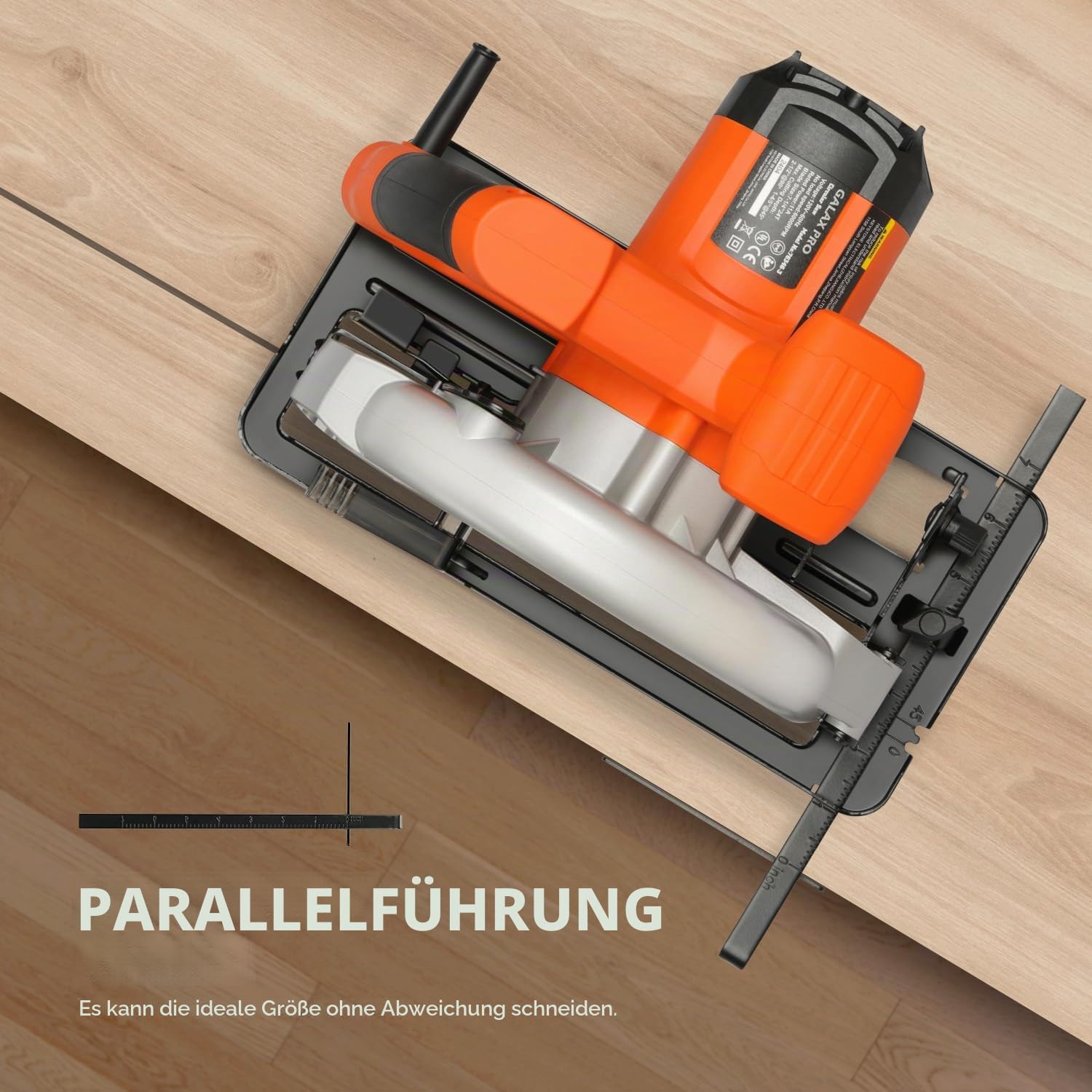 GALAX PRO Kreissäge, 1400W Maximale 6000RPM, Einstellbare Schnitttiefe und -winkel: 62 mm (90°) - 48 mm (45°), Sägeblatt-Ø: 185mm, für Holz, Weichmetall, Plastik, PVC