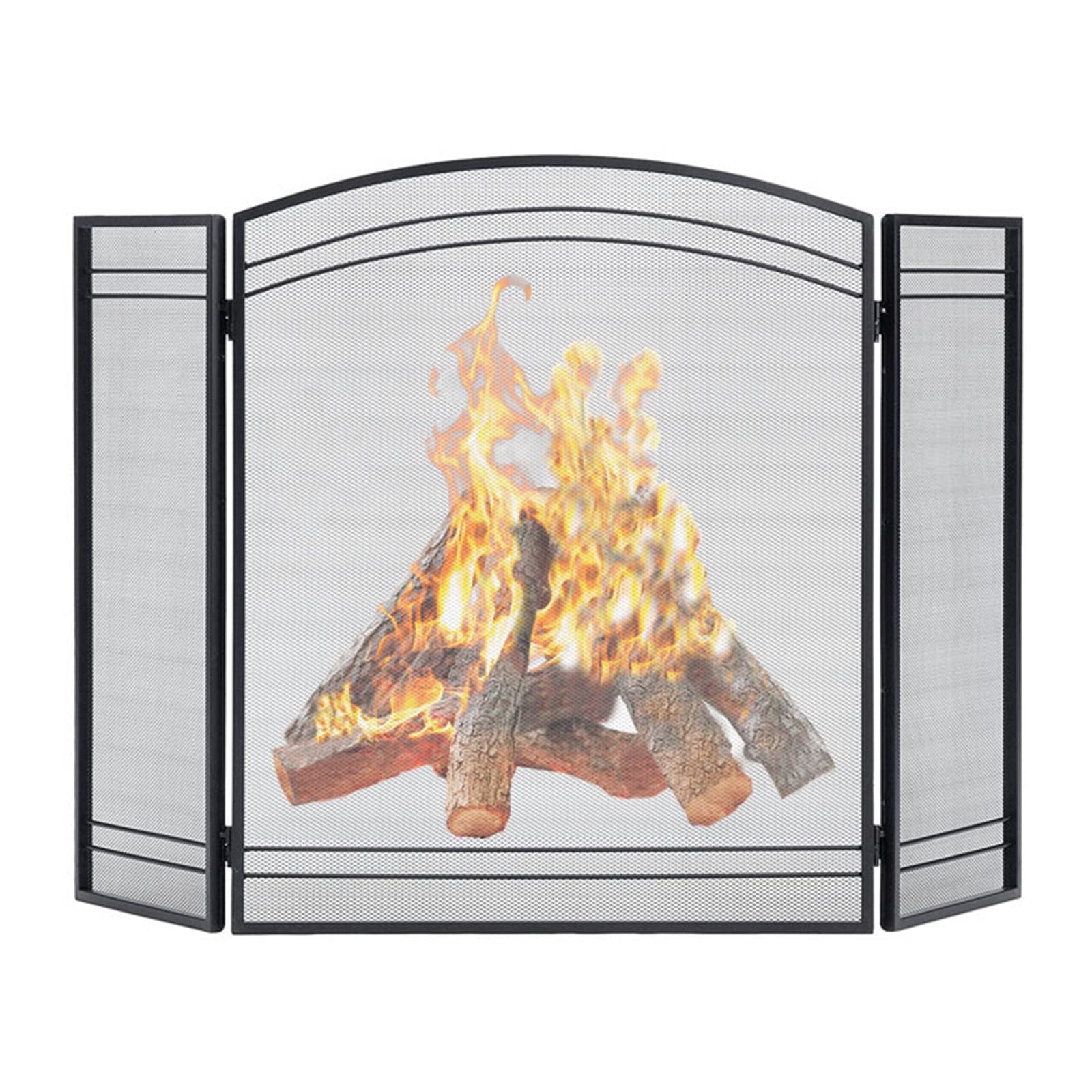 Protectores de chispas de panel para chimeneas a gas y leña en color negro de interior