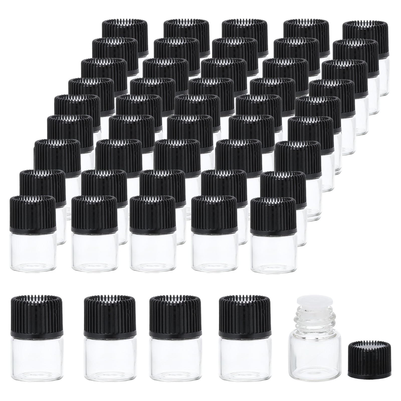Flacons de stockage 1 ml en verre transparent pour vos huiles en voyage et atelier DIY