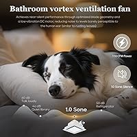 Vista 4 de Bathroom Exhaust Fan 10" Panel Ultra Quiet without Light（8x8 Mount）, 110CFM, 4" Duct for Bathroom/Garage/Home