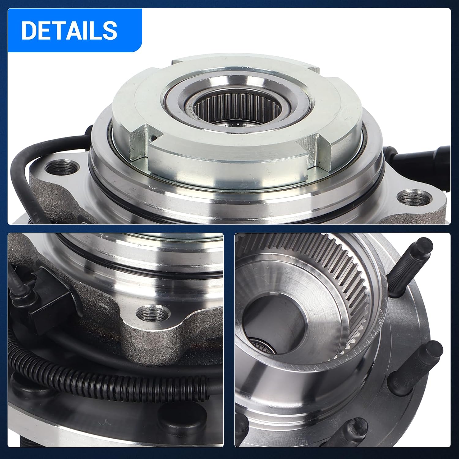 Autoround 515056 4WD Front Wheel Bearing and Hub Assembly Fit for Ford Excursion 2003-2005, F-250 / F-350 Super Duty 2003-2004, 8-Lug w/ABS